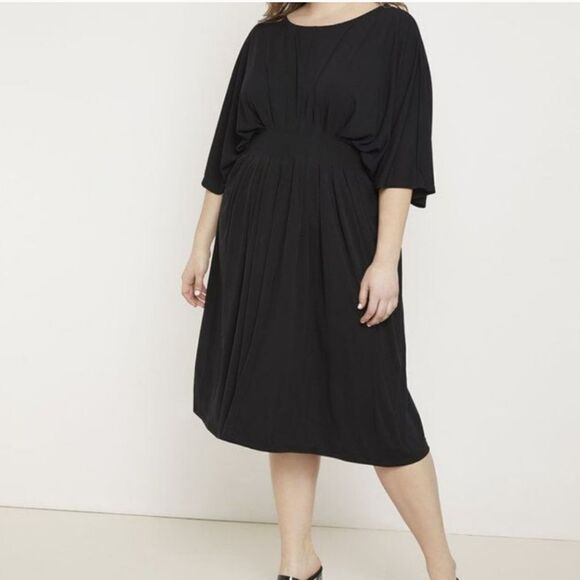 Eloquii Pintuck Waist Midi Dress - Picture 1 of 4